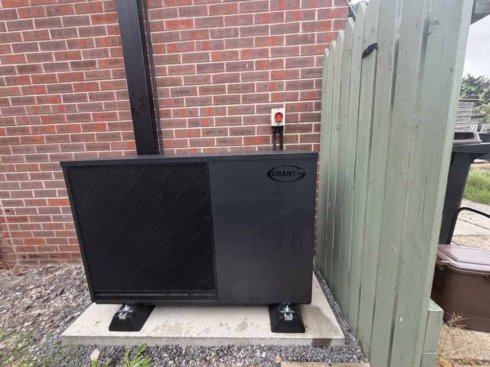 Air source heat pump unit installed at a Dorset property