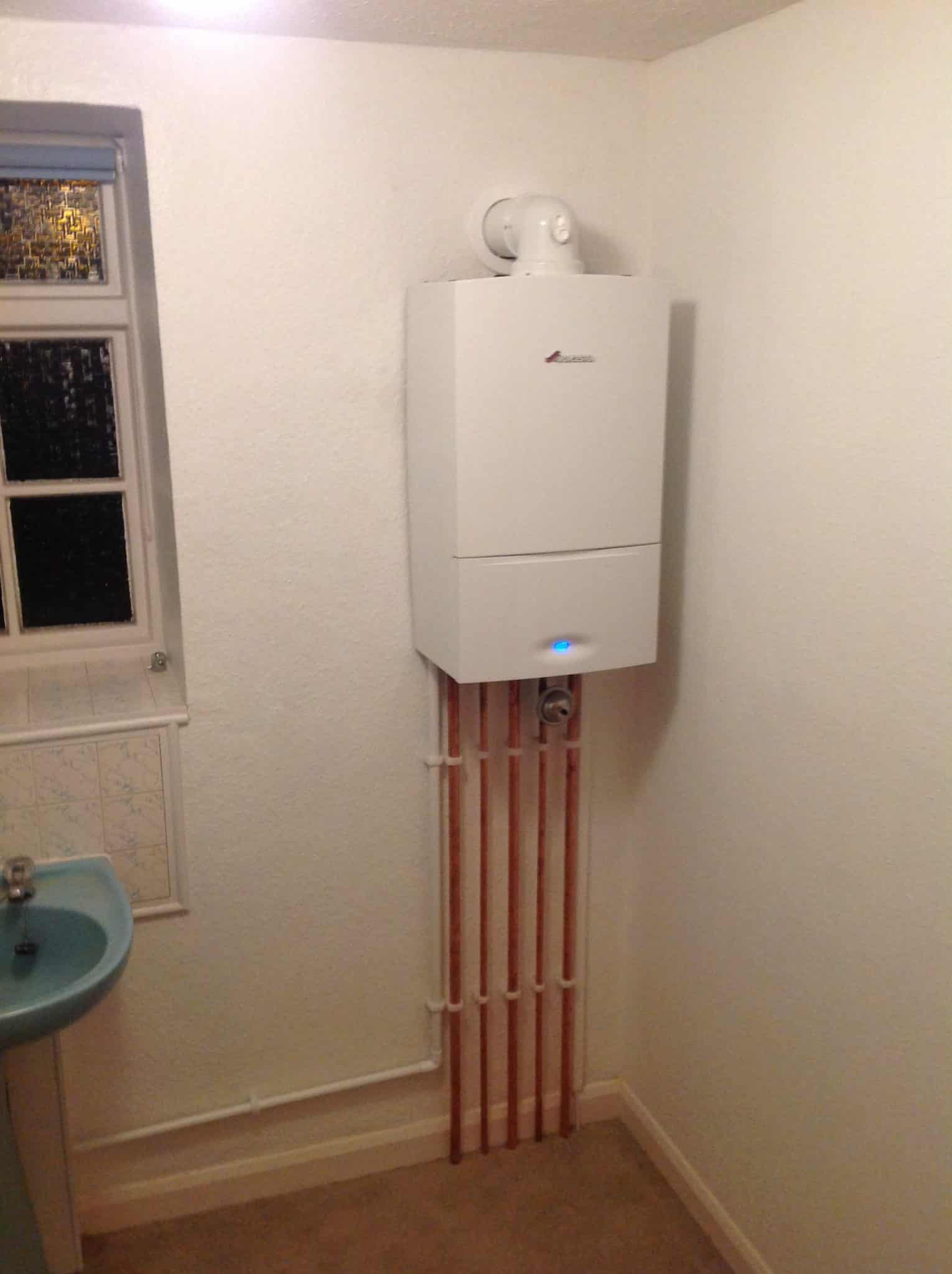 Combi boiler and copper pipework fitted by Home Heroes in North Dorset
