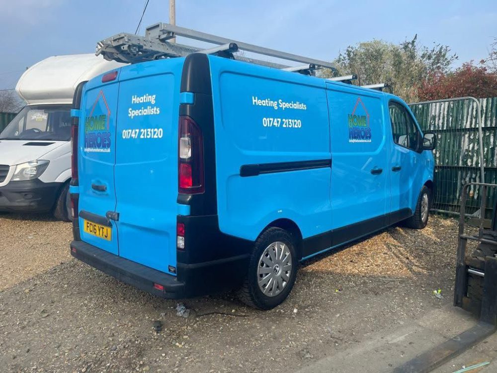 Home Heroes van, the heating and electrical firm based in Gillingham, Dorset